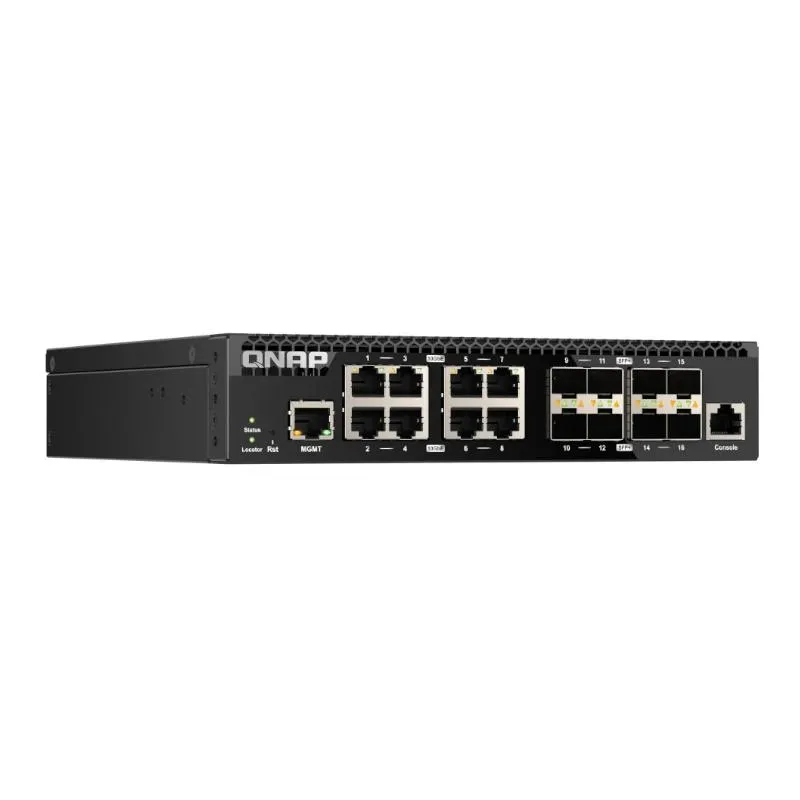 QNAP QSW-M3216R-8S8T switch de rede Gerido L2/L3 10G Ethernet (100/1000/10000) 1U Preto - Imagem de Detalhe 4