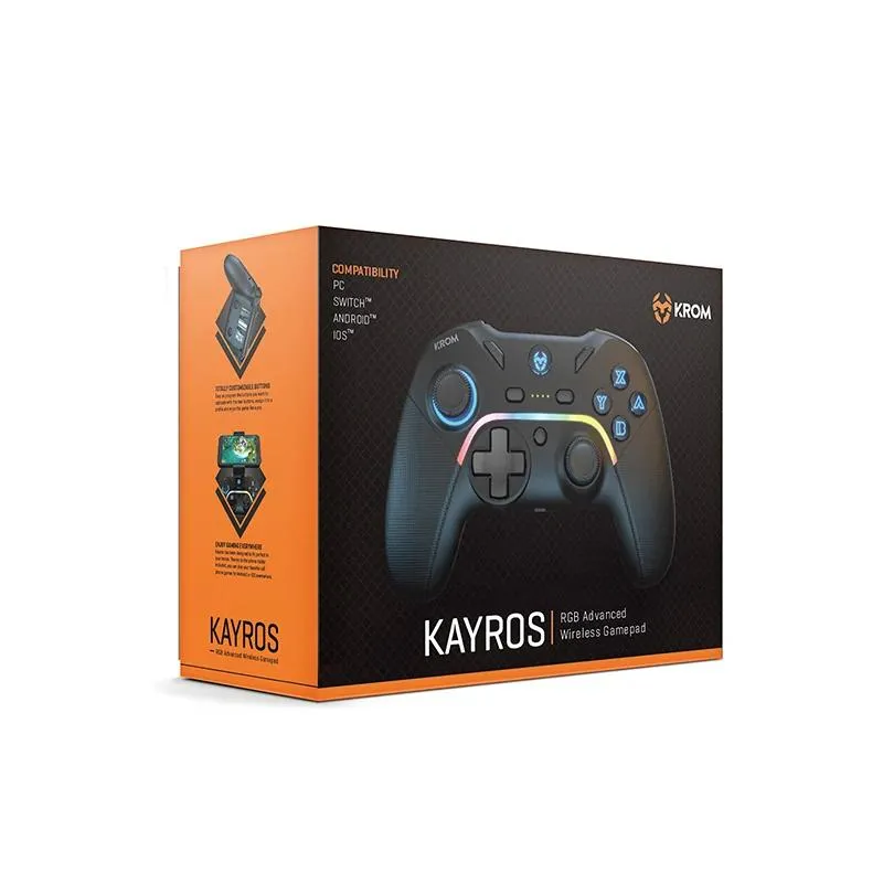 KROM Gamepad Kayros sem fios RGB PC/Switch/Android - Imagem de Detalhe 6