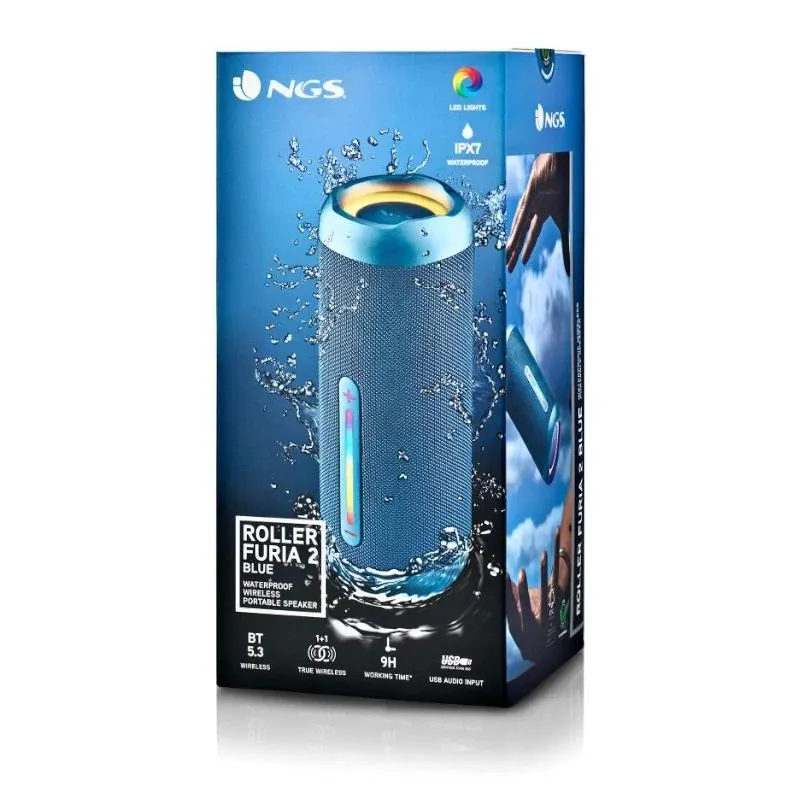 NGS Altavoz RollerFuria2 BT Rgb IP67 Azul 30W - Imagem de Detalhe 4