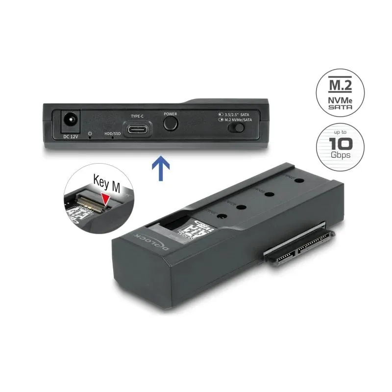 Delock Docking USB Type-C 1 x M.2 NVMe ou 1 x SATA - Imagem de Detalhe 4