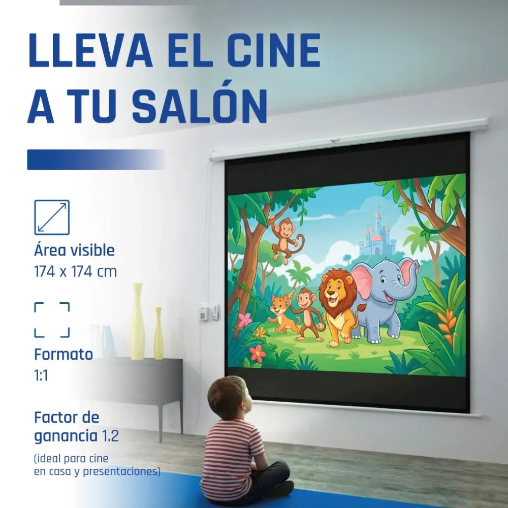 iggual Ecrã elétrico 4:3 100" 180x180 cm - Imagem de Detalhe 8