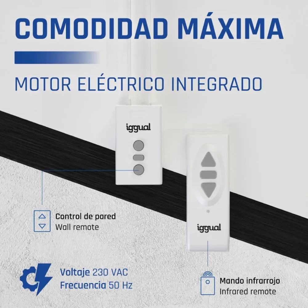 iggual Ecrã elétrico 4:3 100" 180x180 cm - Imagem de Detalhe 10