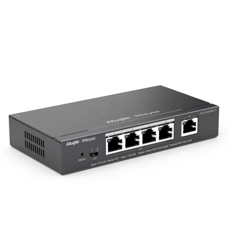 Reyee Switch 5xGb RJ45 (4 PoE/POE+) 54W Aço - Imagem de Detalhe 3