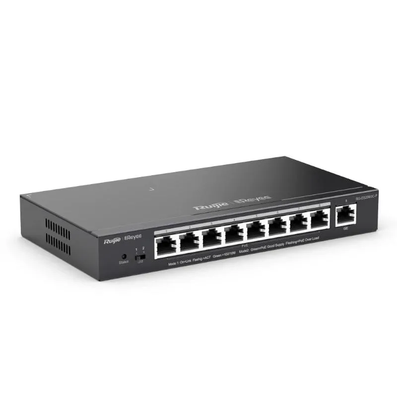 Reyee Switch 9xGb RJ45 (8 PoE/POE+) 120W Aço - Imagem de Detalhe 4