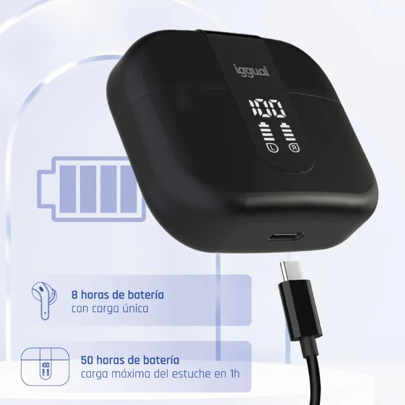 iggual Auriculares sem fios TWS Bluetooth negr - Imagem de Detalhe 9