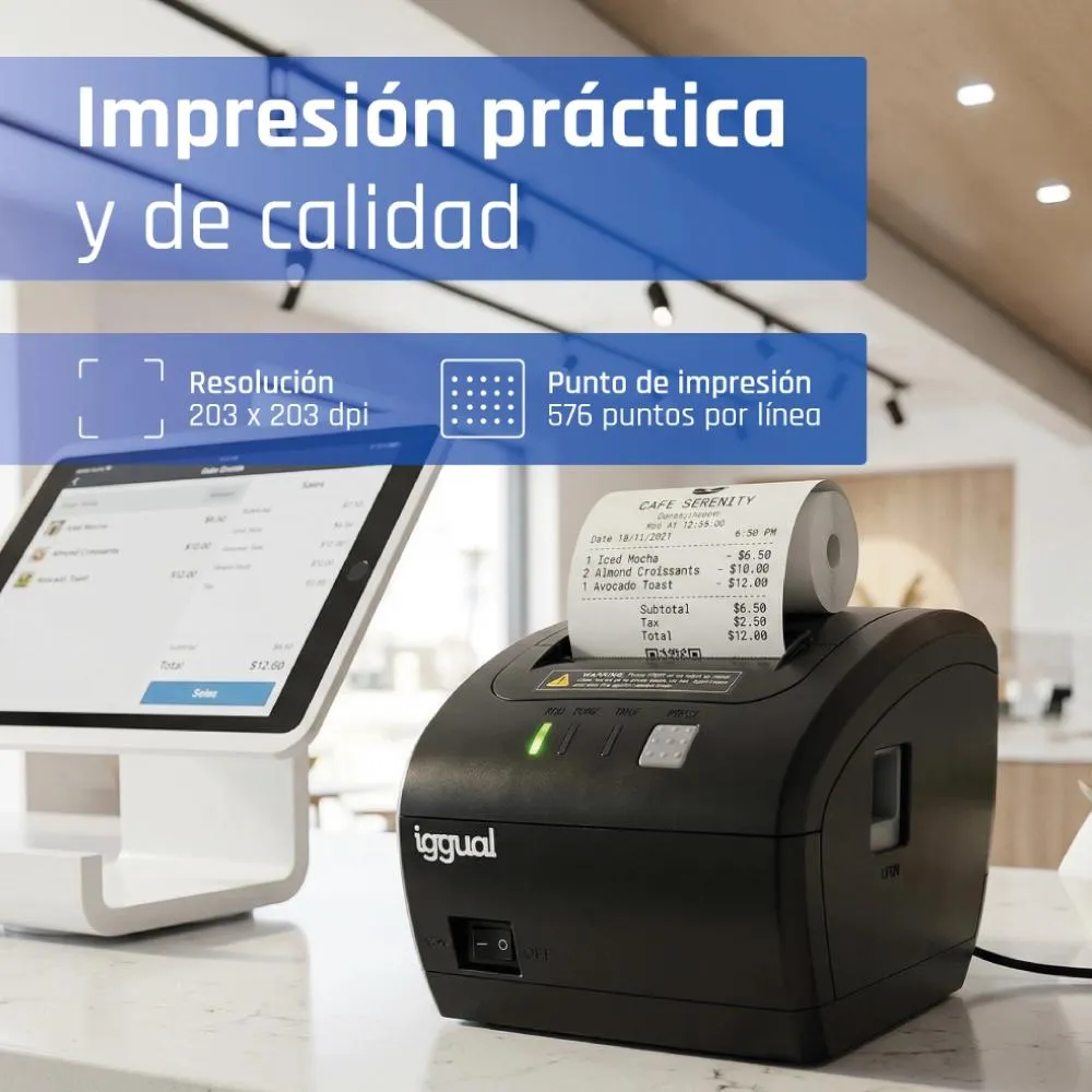 iggual Impressora térmica TP EASY 80 USB+RJ11 WiFi - Imagem de Detalhe 10