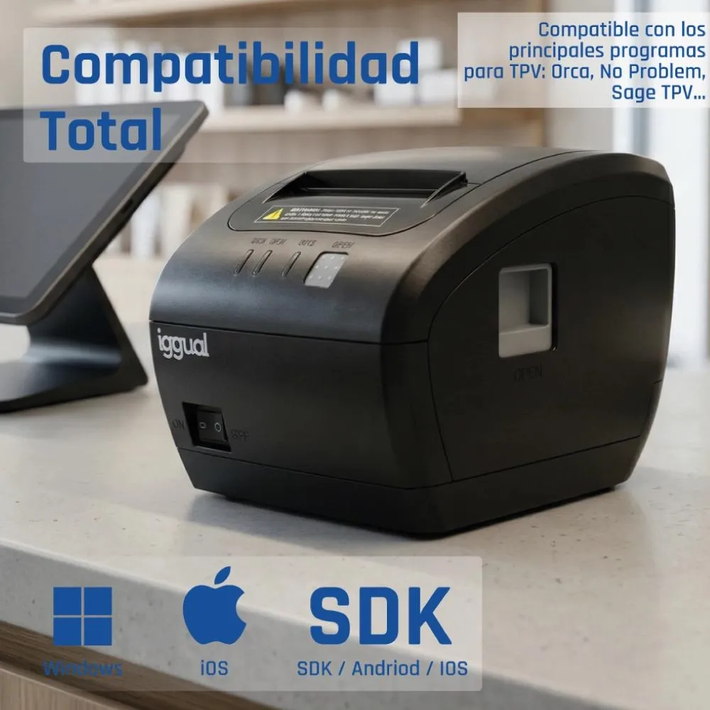 iggual Impressora térmica TP EASY 80 USB+RJ11 WiFi - Imagem de Detalhe 13