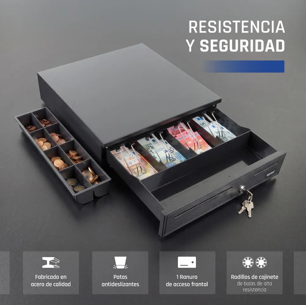 iggual Cajón portamonedas IRON-20 42cm 4+8 preto - Imagem de Detalhe 9