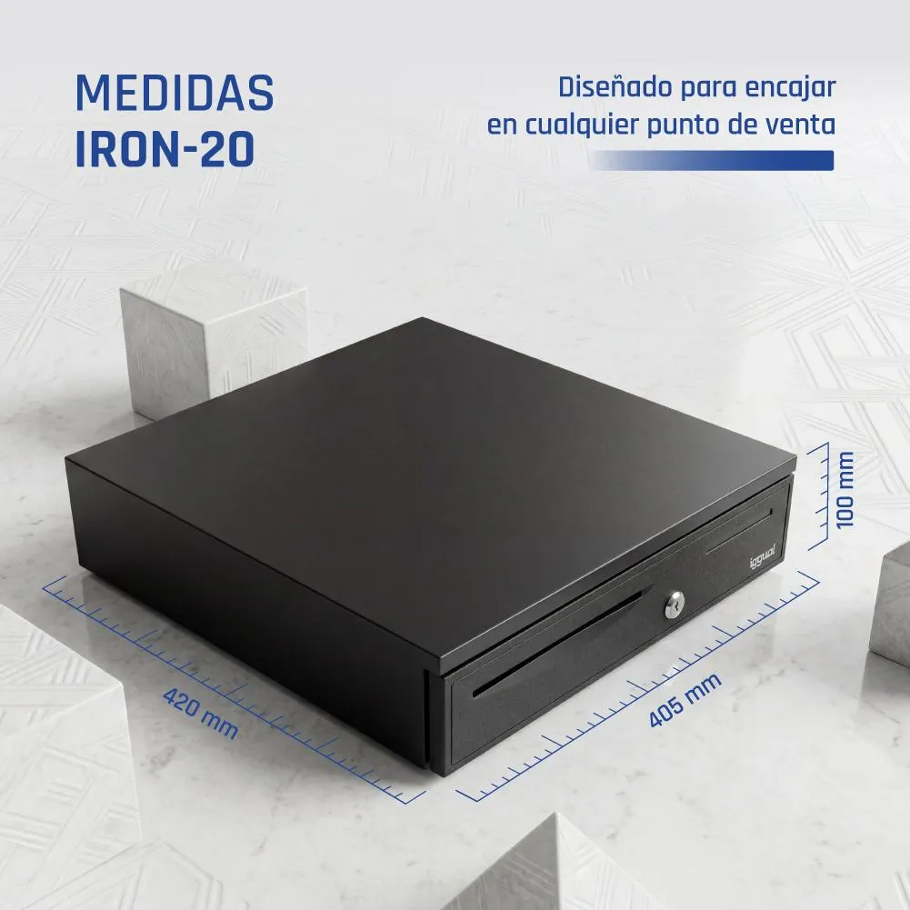 iggual Cajón portamonedas IRON-20 42cm 4+8 preto - Imagem de Detalhe 10