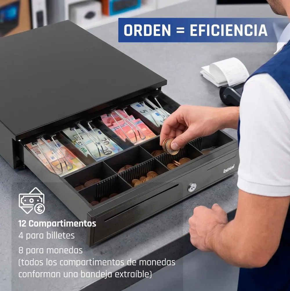 iggual Cajón portamonedas IRON-20 42cm 4+8 preto - Imagem de Detalhe 12