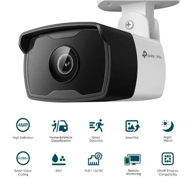 TP-Link VIGI C340I 6MM câmara de segurança Bala (forma) Câmara de segurança IP Exterior 2560 x 1440 pixels Teto/Parede/Poste - Imagem de Detalhe 3