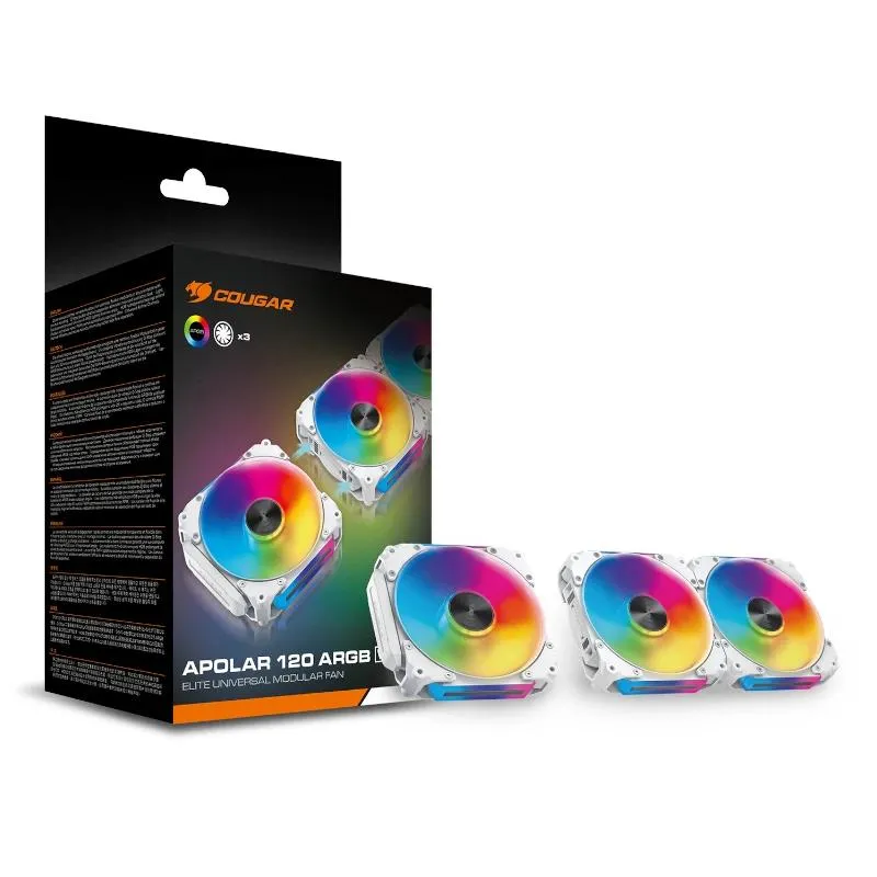 Cougar Vent. Modular Apolar 120 Argb Branco (3pcs) - Imagem de Detalhe 6