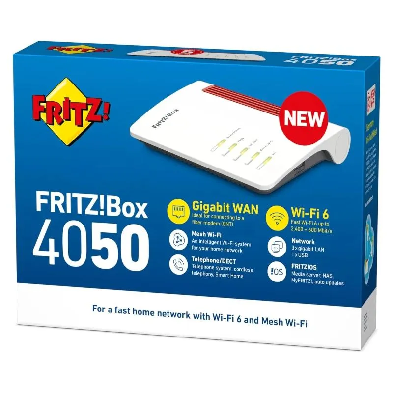 Fritz!Box 4050 Roteador WiFi6 Mesh 1xGb WAN 3xGb LAN - Imagem de Detalhe 3
