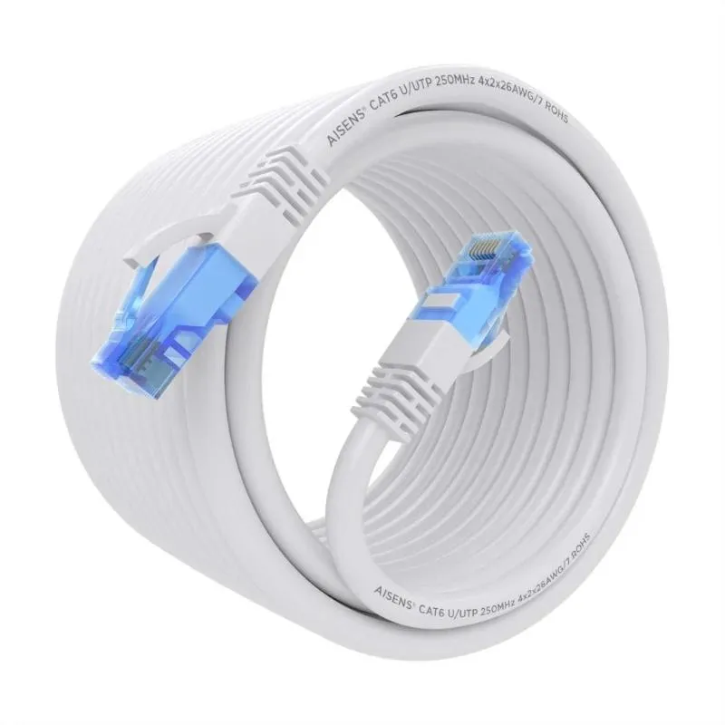 Aisens Cabo RJ45 CAT.6 UTP AWG26 CCA Branco 7.5m - Imagem de Detalhe 2