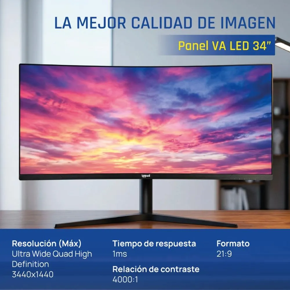 iggual Monitor 34" UWQHD 1ms 2DP 2HDMI MM AA Curvo - Imagem de Detalhe 5