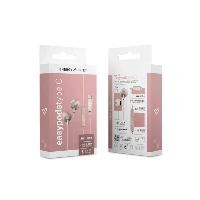 Energy Sistem Auriculares EasyPods Tipo C Rosa - Imagem de Detalhe 3