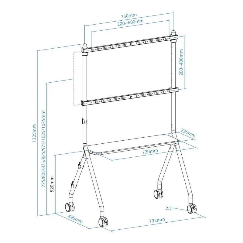Tooq iLove Suporte de chão para ecrãs 49"-80" Branco - Imagem de Detalhe 1