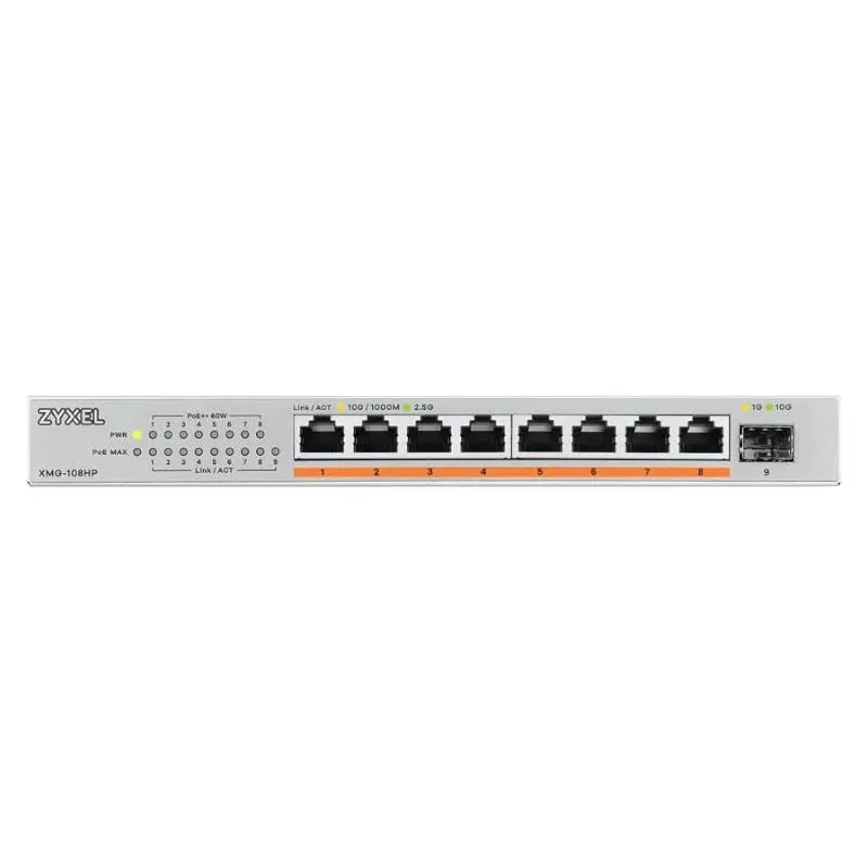 Zyxel XMG-108HP Não-gerido 2.5G Ethernet (100/1000/2500) Power over Ethernet (PoE) - Imagem de Detalhe 1