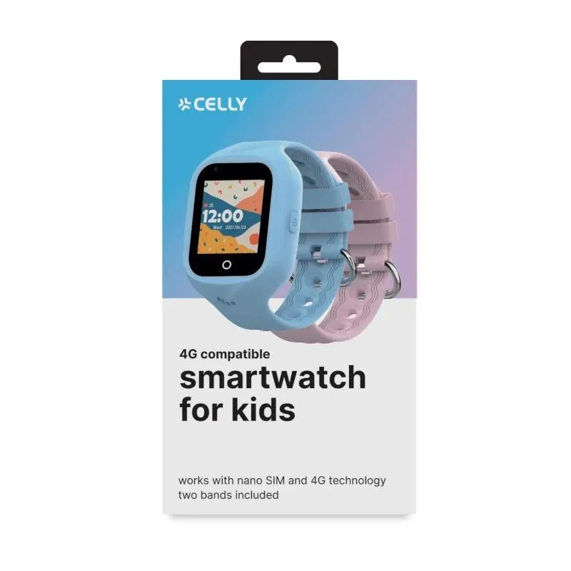 Celly Smartwatch Kids 4G 2 Correias Azul e Rosa - Imagem de Detalhe 3