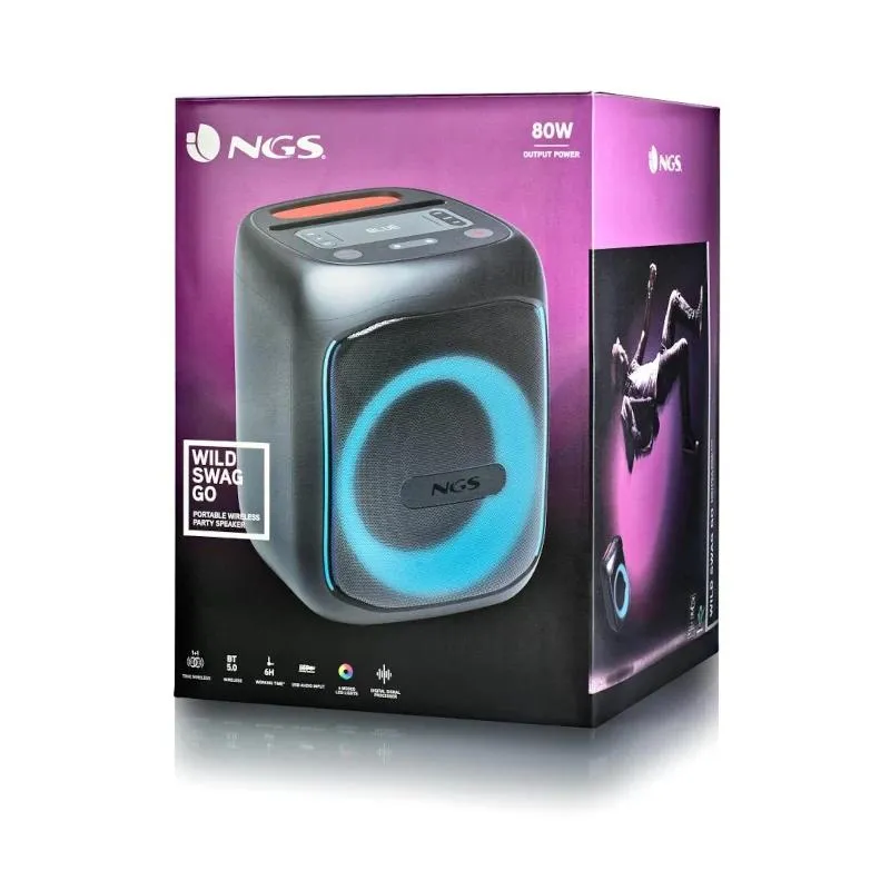 NGS ALTAVOZ PORTÁTIL BT-TWS-80W BAT-USB-AUXIN-TF - Imagem de Detalhe 3