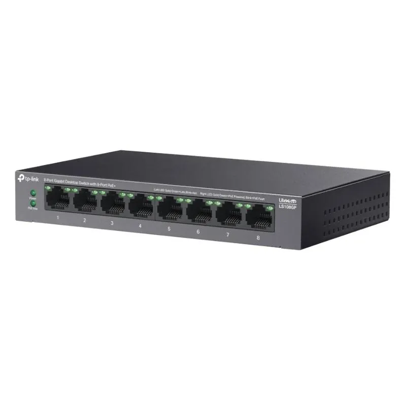 TP-Link LS108GP Switch 8xGb PoE+ 62W Desktop - Imagem de Detalhe 2