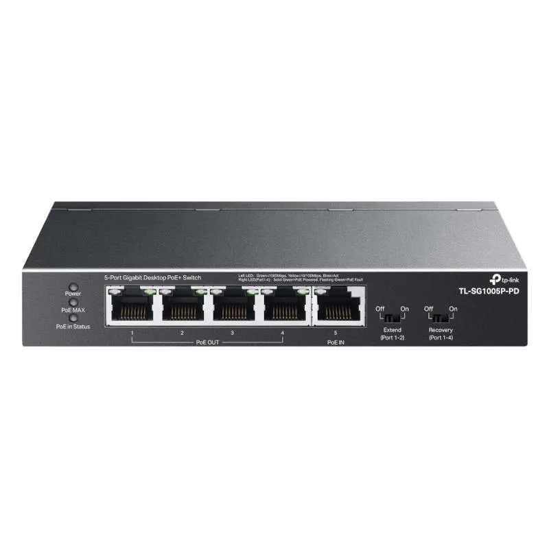 TP-Link TL-SG1005P-PD Switch 1xPoE++ Entrada 4xPoE+ Saída - Imagem de Detalhe 2