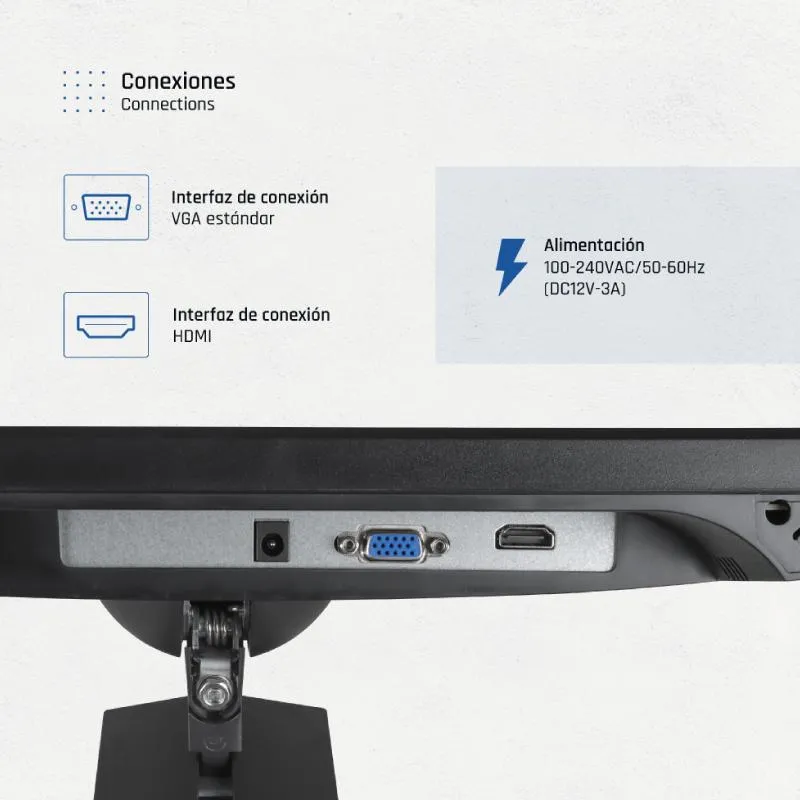 iggual Monitor 24" FHD VGA HDMI 100Hz rotativo AA - Imagem de Detalhe 3