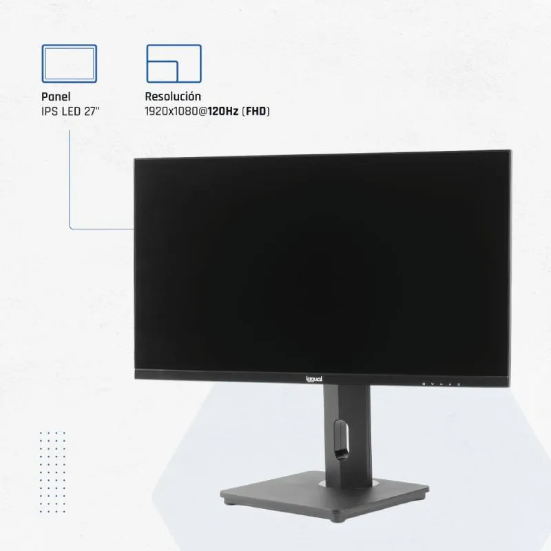 iggual Monitor 27" FHD VGA HDMI 100Hz rotativo AA - Imagem de Detalhe 7