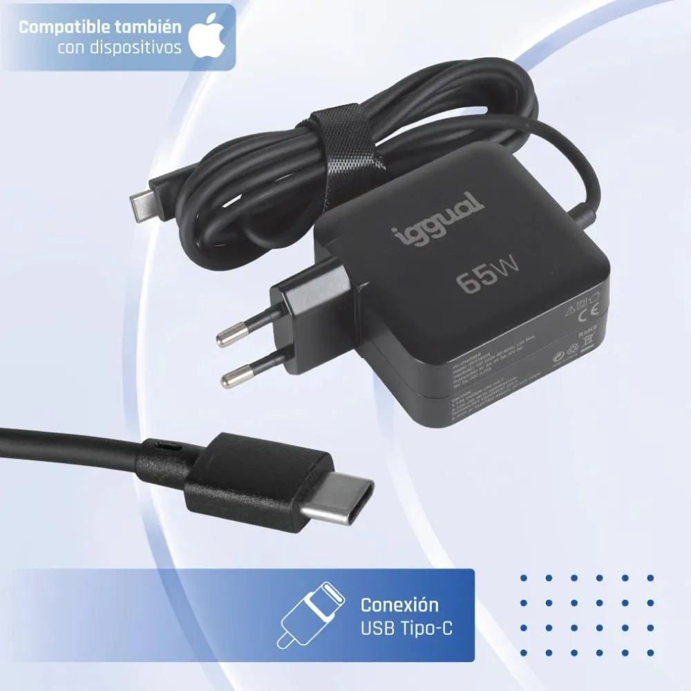 iggual Carregador portátil e móvel tipo C PD 65W - Imagem de Detalhe 2