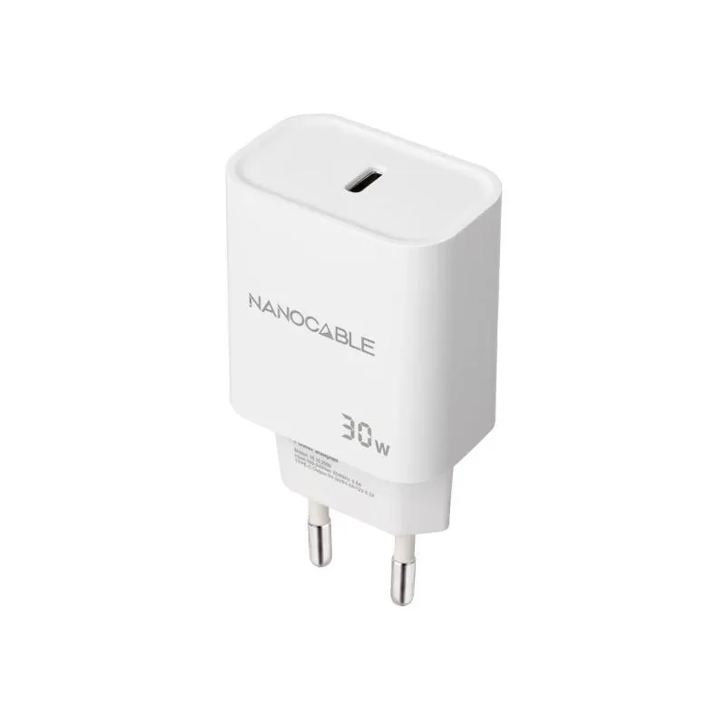 Nanocable Carregador de parede USB-C PD 30W Branco - Imagem de Detalhe 1
