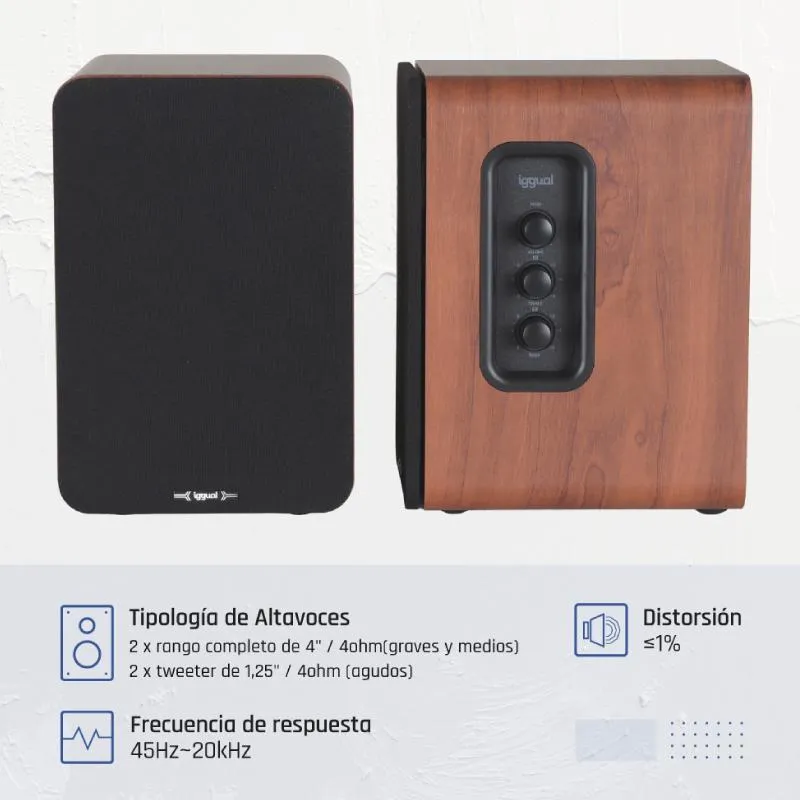 iggual Altavoces 2.0 50W Bluetooth 5.3 Estúdio em Casa - Imagem de Detalhe 2