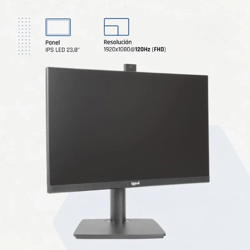 iggual Monitor 23,8" IPS FHD 100Hz VGA HDMI câmara web - Imagem de Detalhe 1