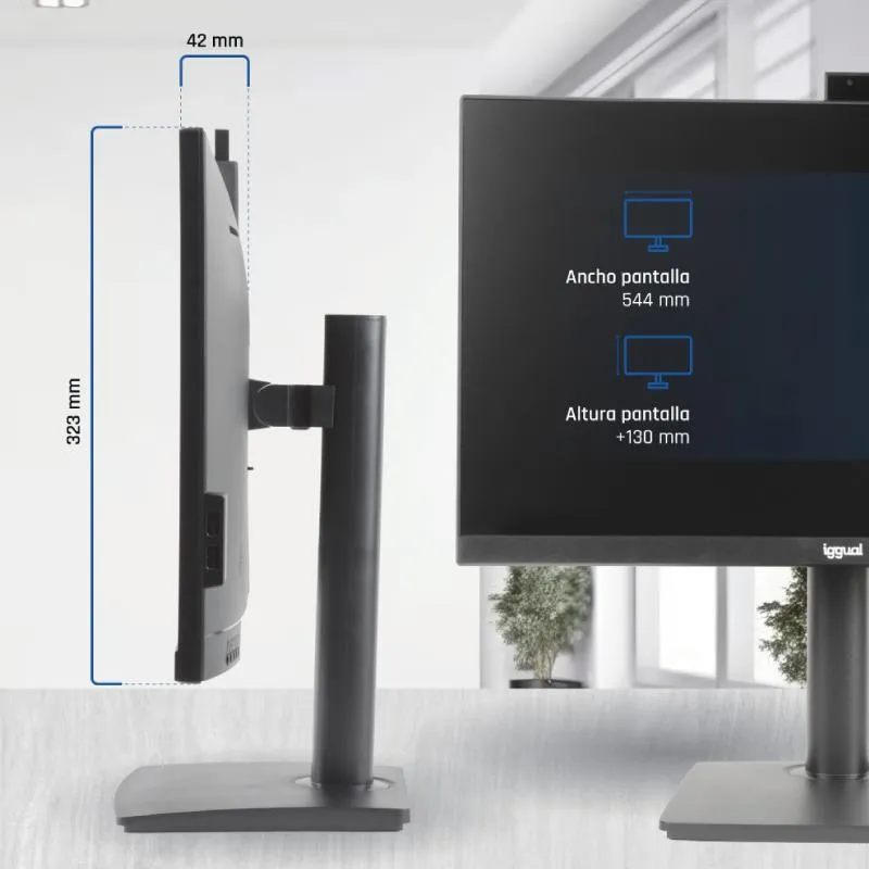 iggual Monitor 23,8" IPS FHD 100Hz VGA HDMI câmara web - Imagem de Detalhe 5