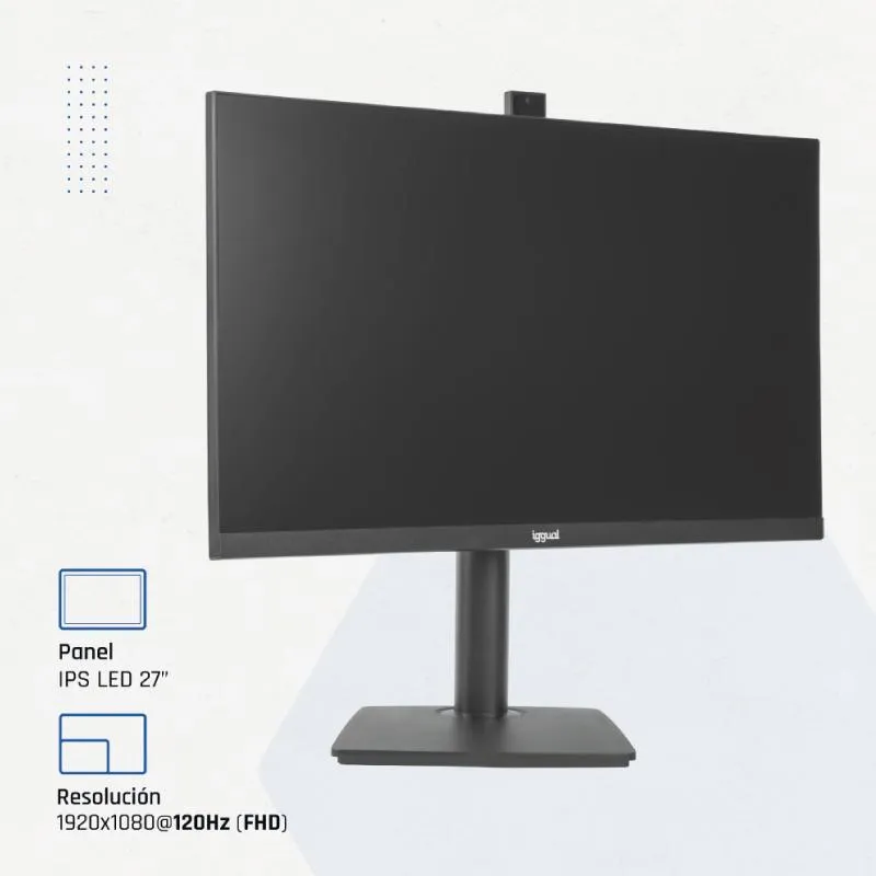 iggual Monitor 27" IPS FHD 100Hz VGA HDMI câmara web - Imagem de Detalhe 1