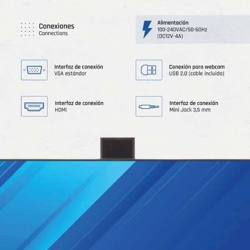iggual Monitor 27" IPS FHD 100Hz VGA HDMI câmara web - Imagem de Detalhe 3