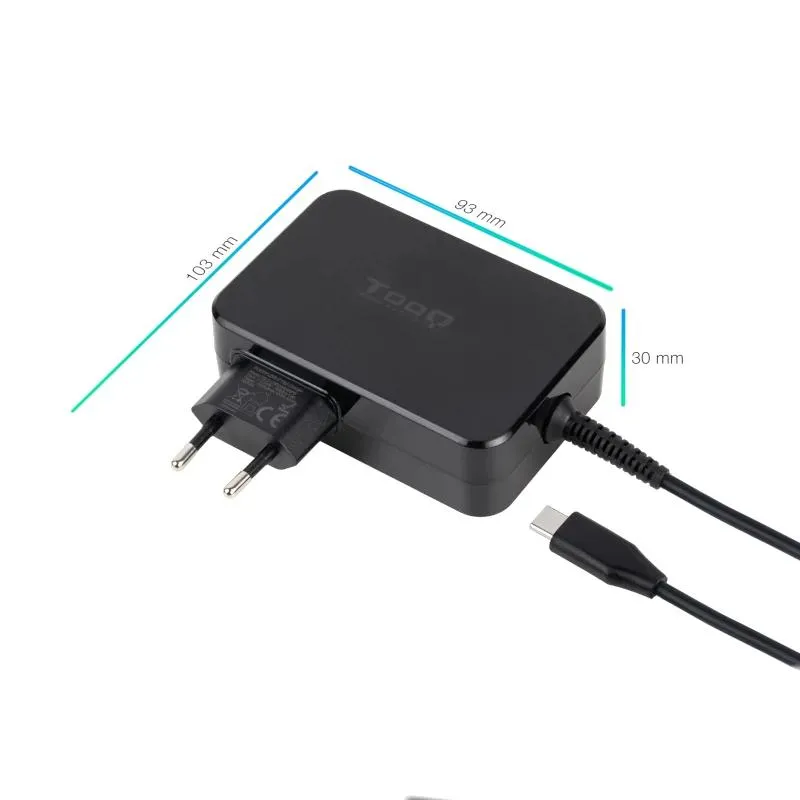 Tooq Carregador portátil GAN USB-C PD 100W Preto - Imagem de Detalhe 1