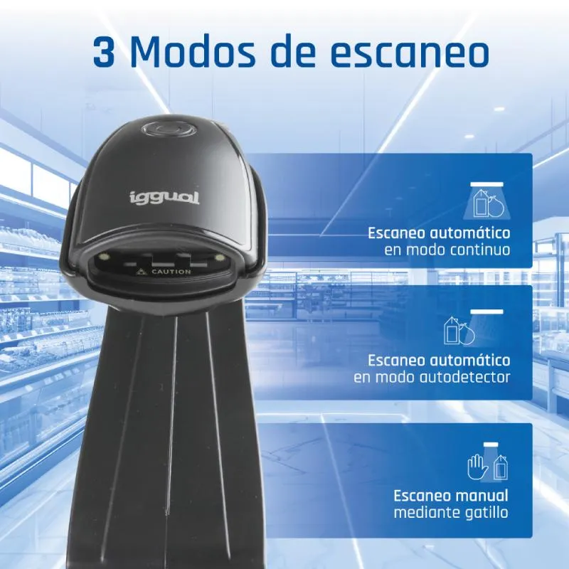 iggual Leitor código de barras 2D USB botão suporte - Imagem de Detalhe 3