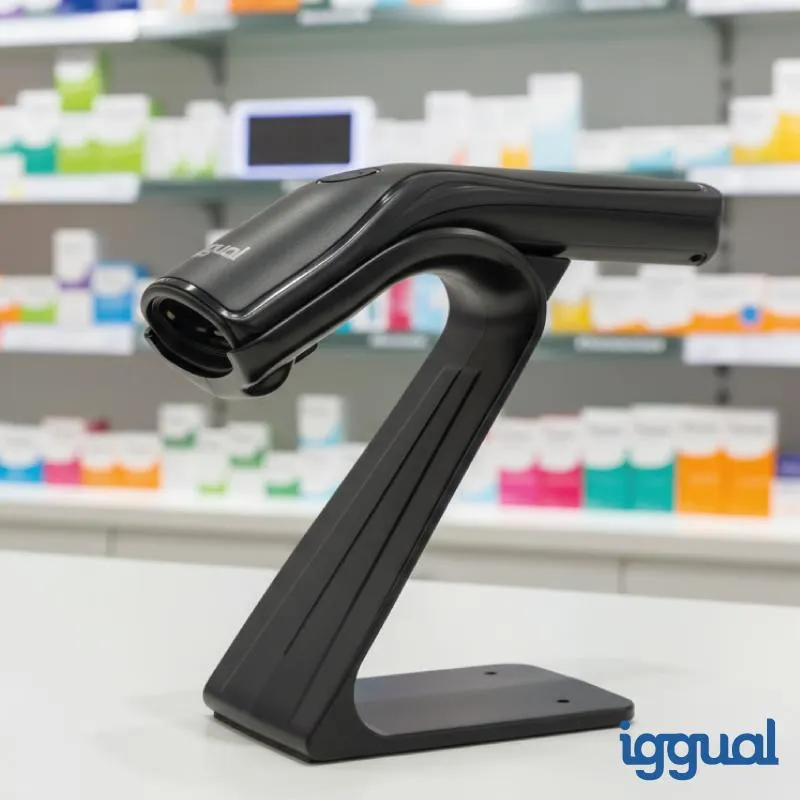 iggual Leitor código de barras 2D USB botão suporte - Imagem de Detalhe 6