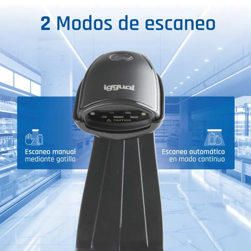 iggual Leitor código de barras 1D USB botão suporte - Imagem de Detalhe 3