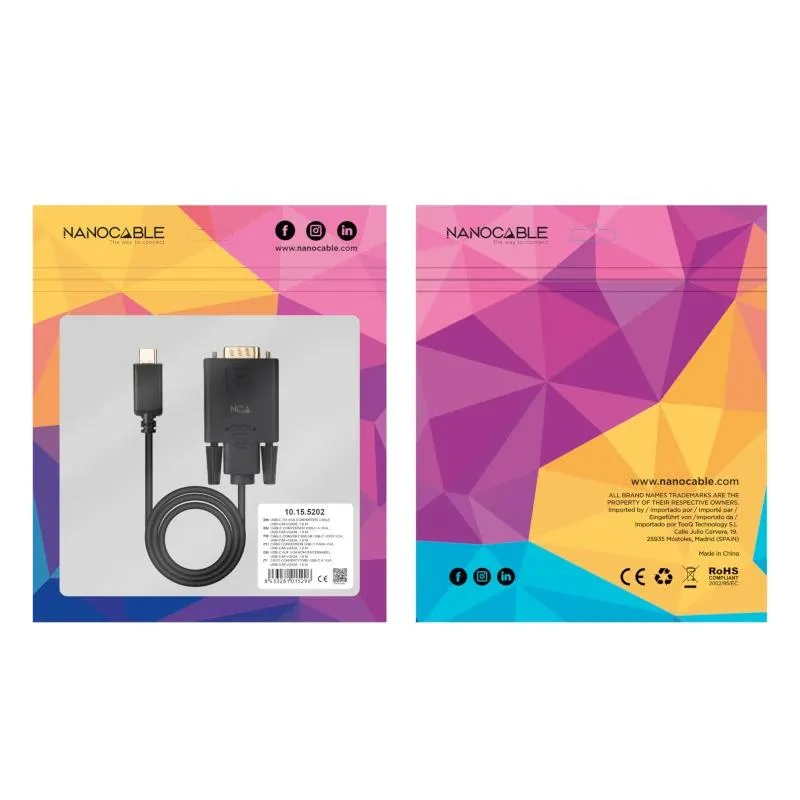 Nanocable Cabo Conversor USB-C/M a VGA/M 1,8 M - Imagem de Detalhe 3