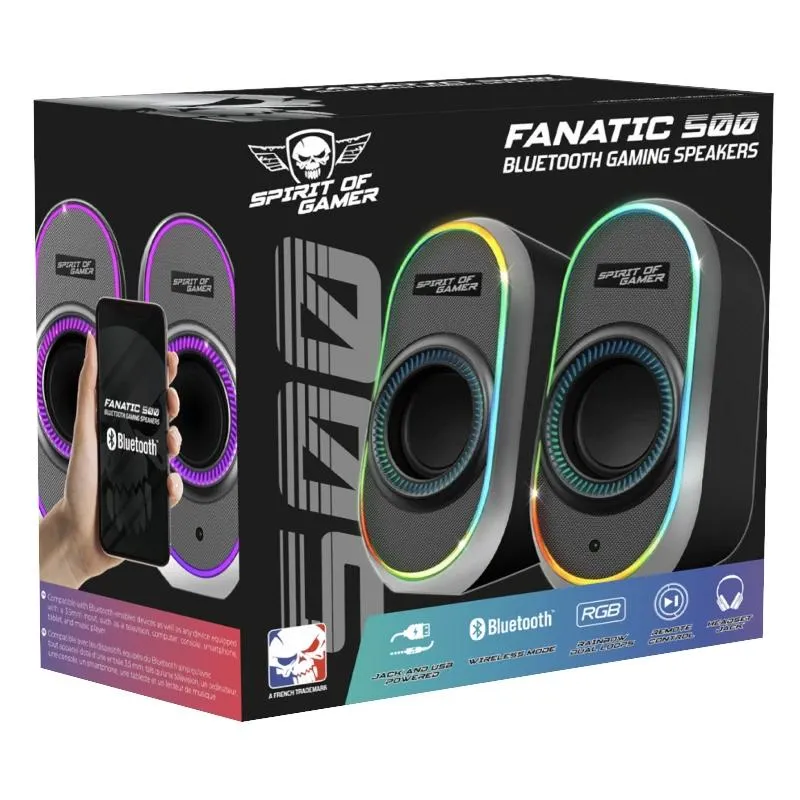 Spirit of Gamer Altavoz 2.0 FANATIC 500 RGB Preto - Imagem de Detalhe 1