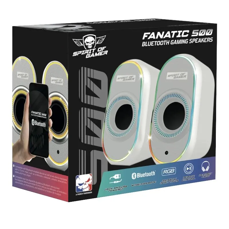 Spirit of Gamer Altavoz 2.0 FANATIC 500 RGB Branco - Imagem de Detalhe 1