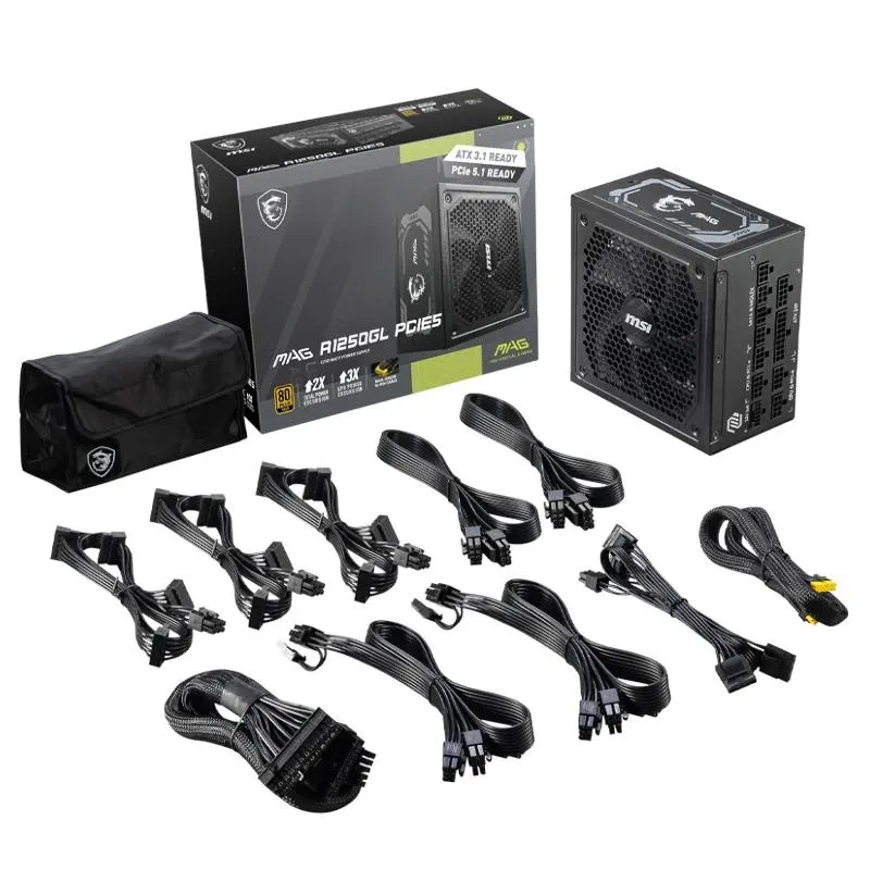 MSI Fonte de Alimentação MAG A1250GL 1250W 80+ Ouro - Imagem de Detalhe 3
