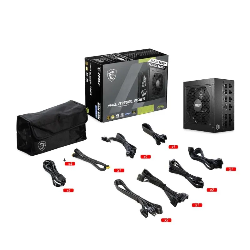 MSI Fonte de Alimentação MAG A750GL PCIE5 II 750ATX - Imagem de Detalhe 3