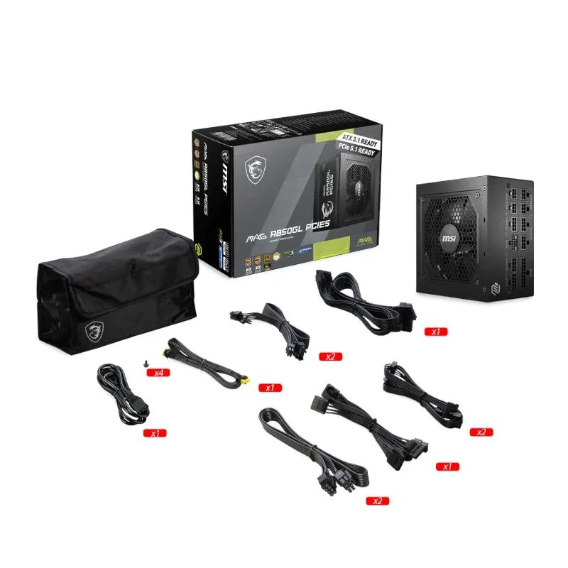 MSI Fonte de Alimentação MAG A850GL PCIE5 II 850W - Imagem de Detalhe 3