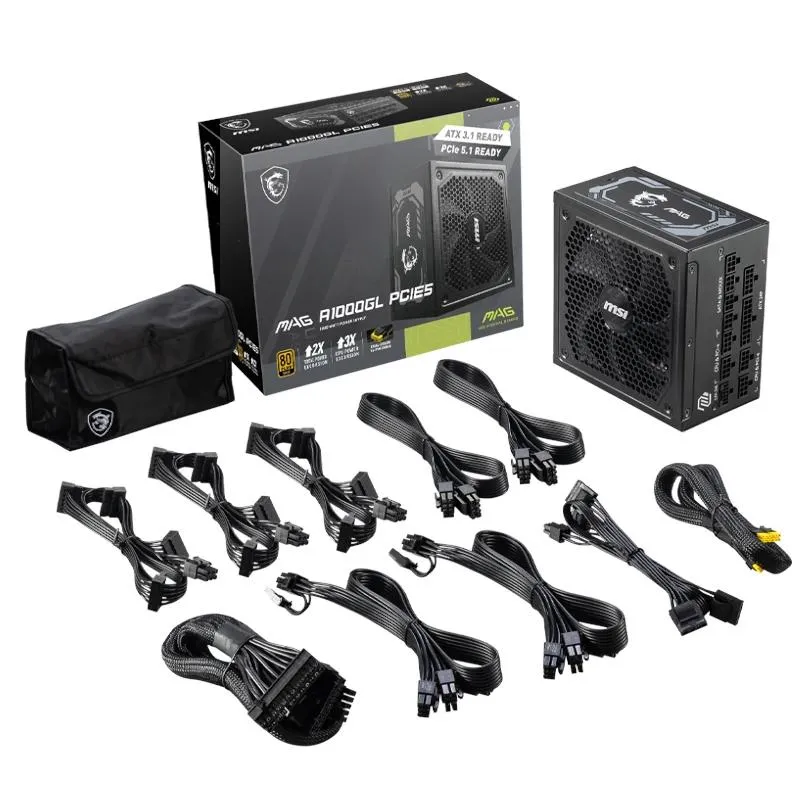 MSI Fonte de Alimentação MAG A1000GL PCIE5 1000WATX - Imagem de Detalhe 3