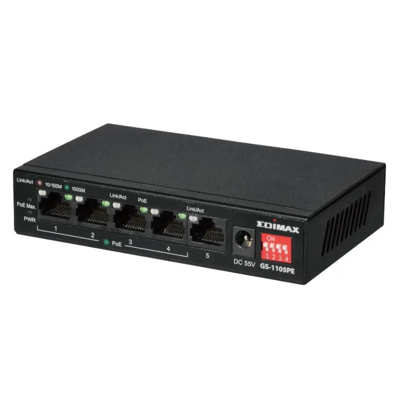 Edimax GS-1105PE Switch 5xGbE (4PoE+) LR - Imagem de Detalhe 1