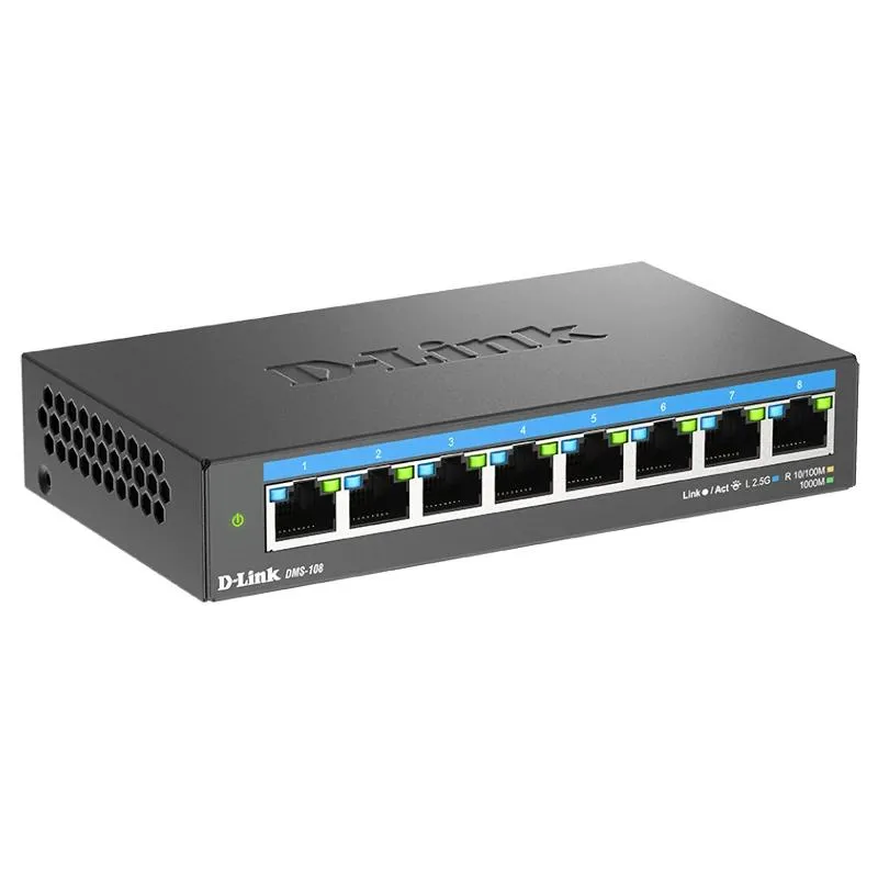 D-Link DMS-108 8x2.5MGb Switch Não Gerido - Imagem de Detalhe 1