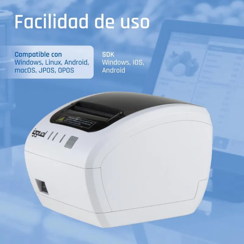iggual Impresora térmica TP EASY 80W USB+RJ11 blan - Imagem de Detalhe 4