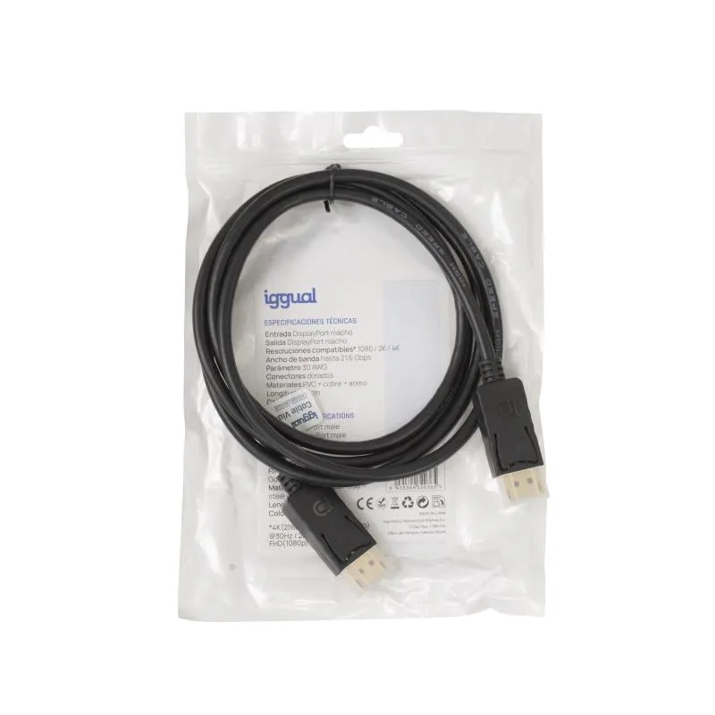 iggual Cable DisplayPort (M) 1.2 4K@60hz 1,8 m - Imagem de Detalhe 1